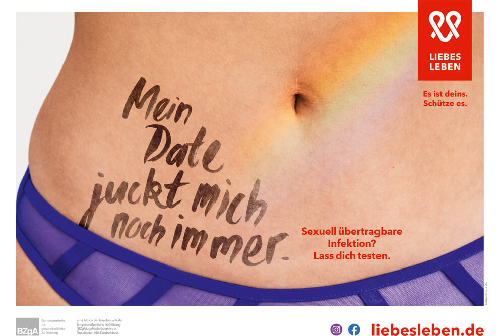 Ein weiteres Motiv der Plakatkampagne für Safer Sex. Ein weiteres Motiv der Plakatkampagne für Safer Sex.